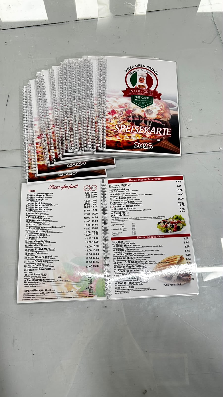 Menu pizzerie me lidhje spirale